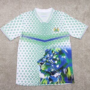 Sierra Leone Jersey Shirt Mens Large White/Green/Blue Football Soccer S/S Kit